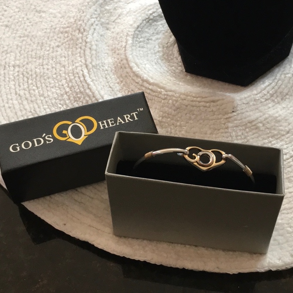 Beautiful woman’s bracelet God’s heart, silver and gold plated